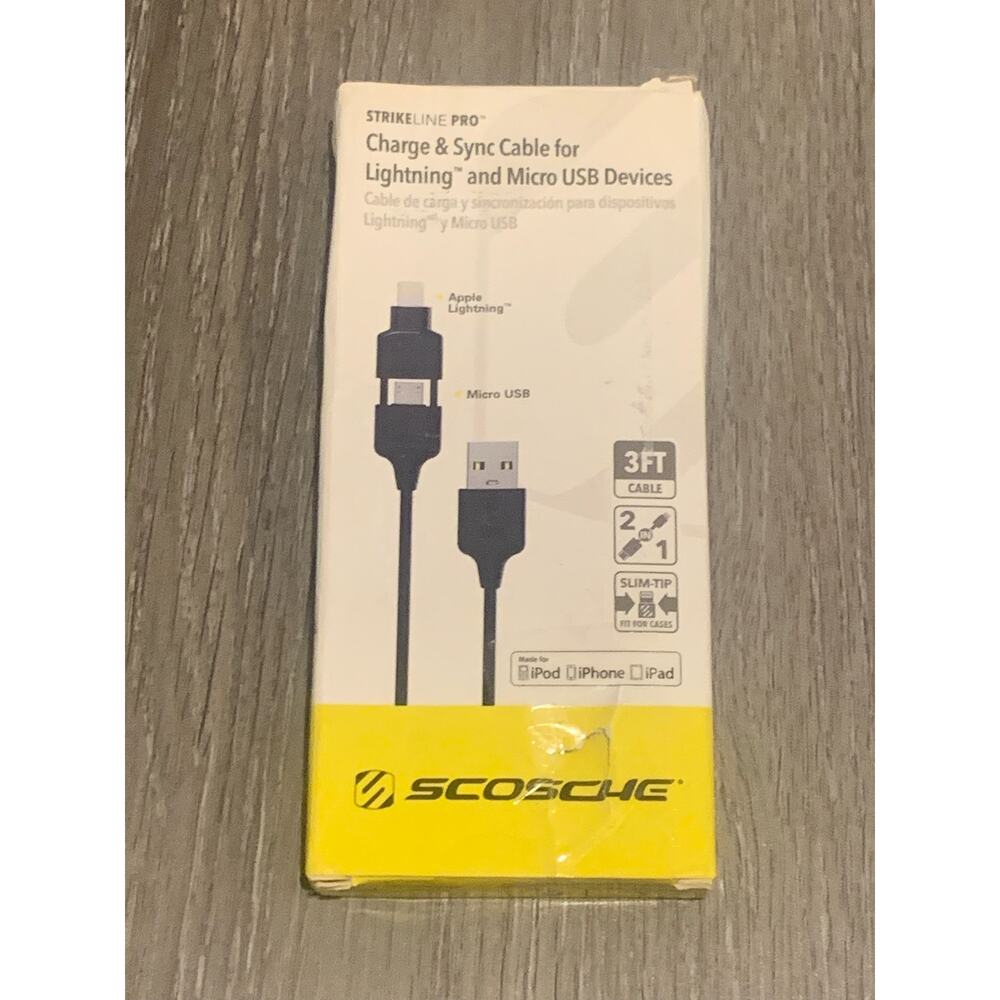 StrikeLine™ Pro Charge & Sync Cable for Lightning™ and micro USB Devices